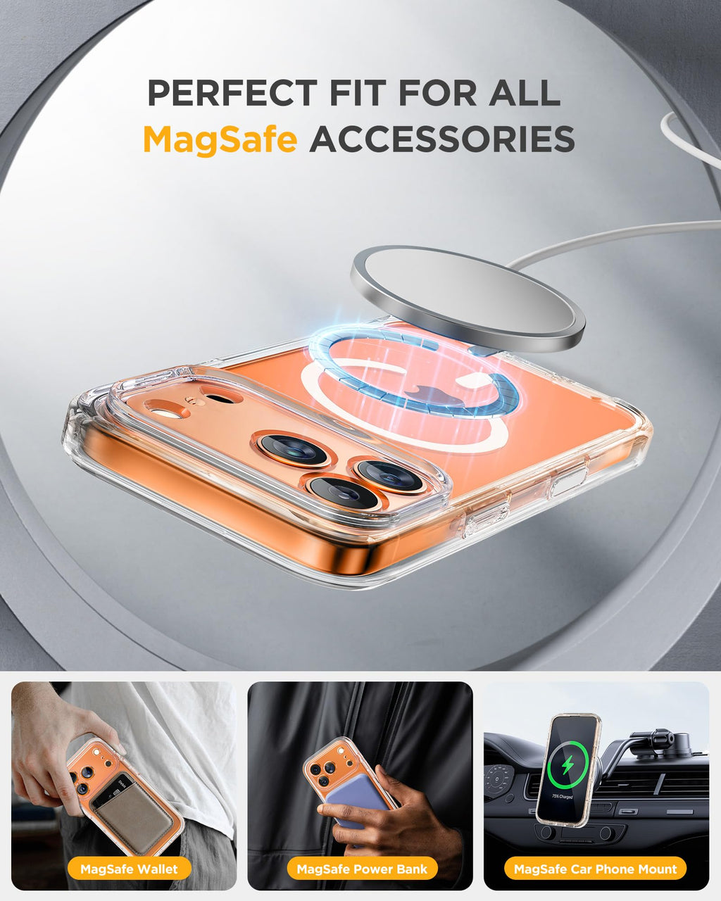 Miracase for iPhone 15 Pro Case 6.1'',with Private Screen Protector,Black