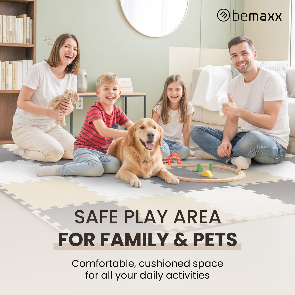 bemaxx Gym Mats Set - EVA Interlocking Foam Floor Tiles Workout Mat Puzzle