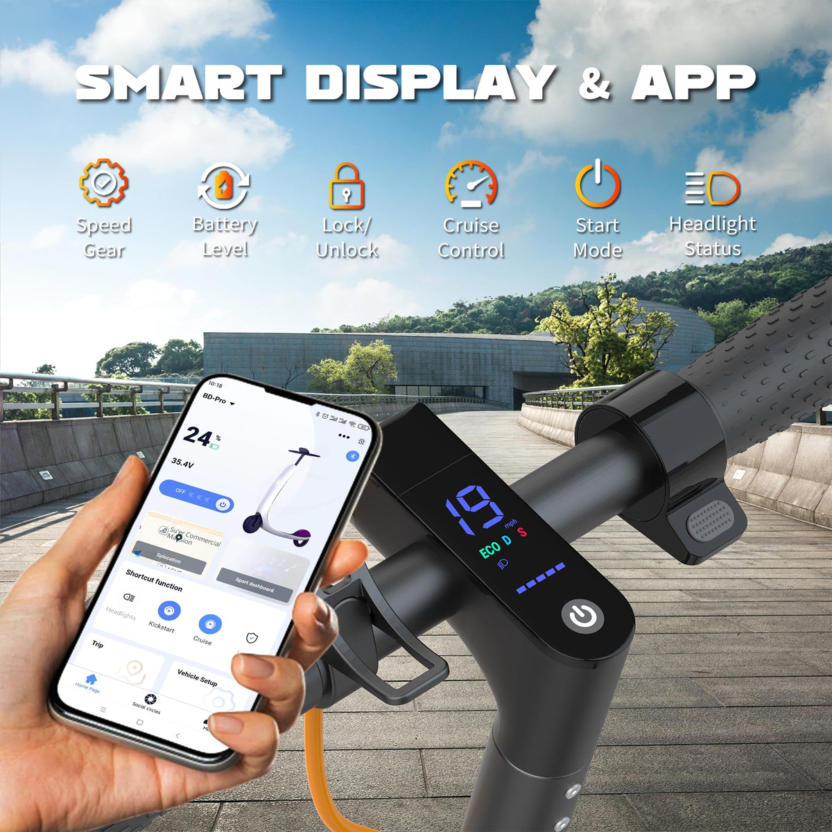 VOLPAM Electric Scooter, 350W/500W Motor, 21/28/40 Miles Long Range