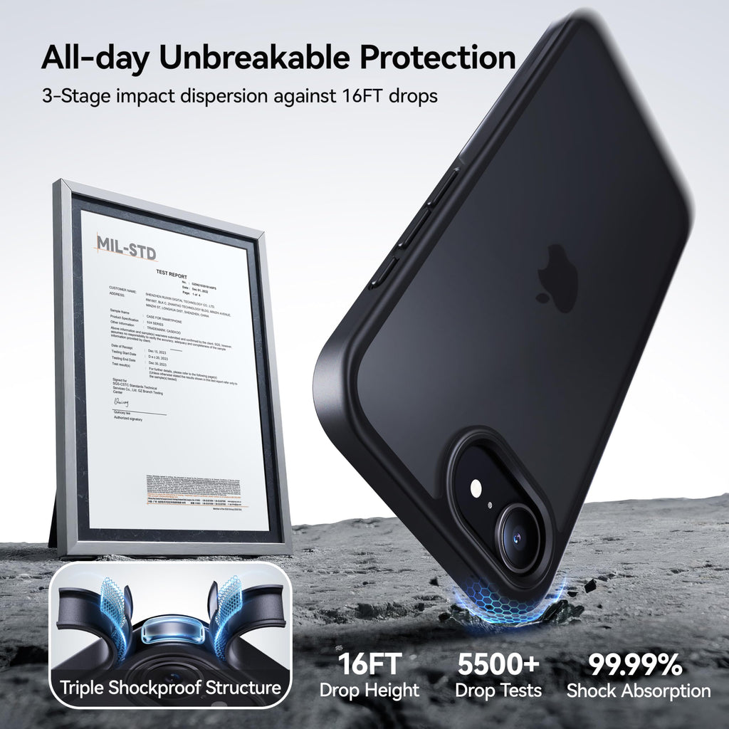 CASEKOO for iPhone 16 Smooth Crystal Clear Case, Patented Anti-Yellow