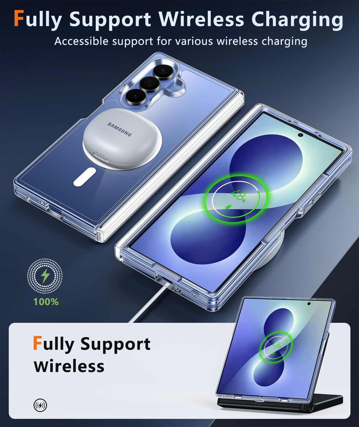 FNTCASE for iPhone 18 Pro Case/17 Pro Case Clear with Screen Protector
