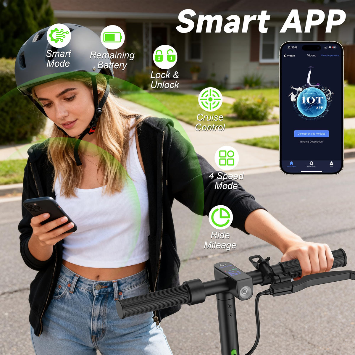 VOLPAM Electric Scooter, 350W/500W Motor, 21/28/40 Miles Long Range