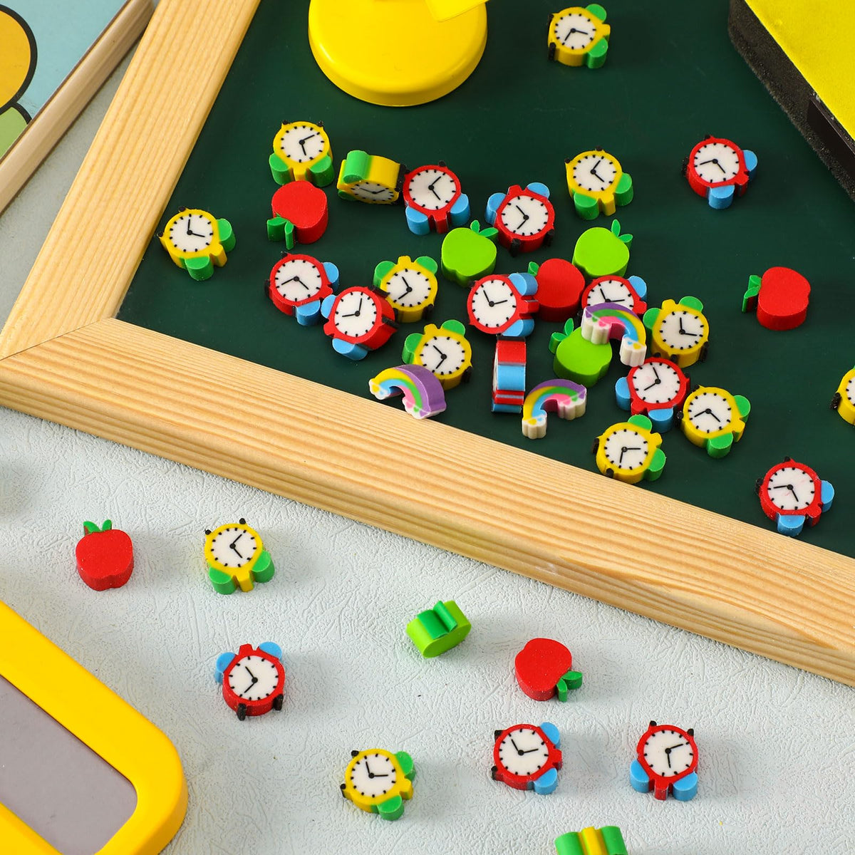 JUNEBRUSHS 150Pcs Fall Mini Erasers, Cute Thanksgiving Erasers Bulk