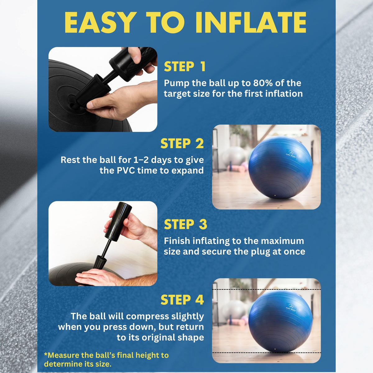 ProBody Pilates Yoga Ball - Gym Grade Exercise Ball