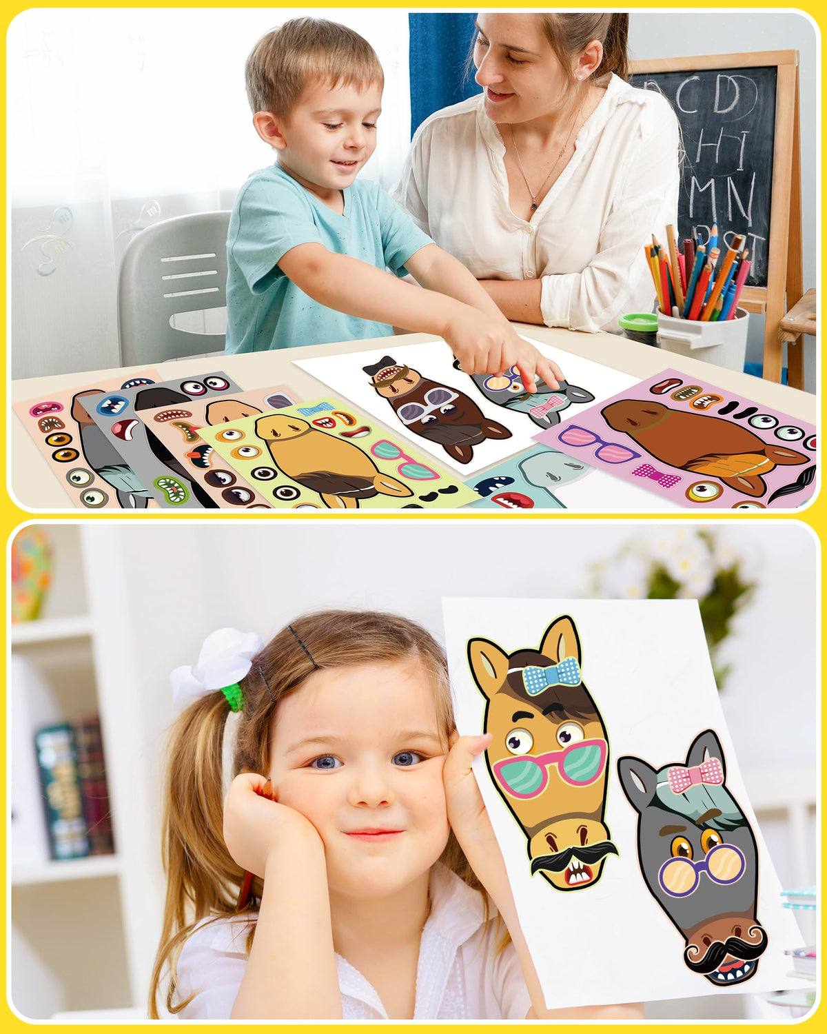 24 Pcs Make Your Own Axolotl Sticker, Party Favors Face Stickers for Kids