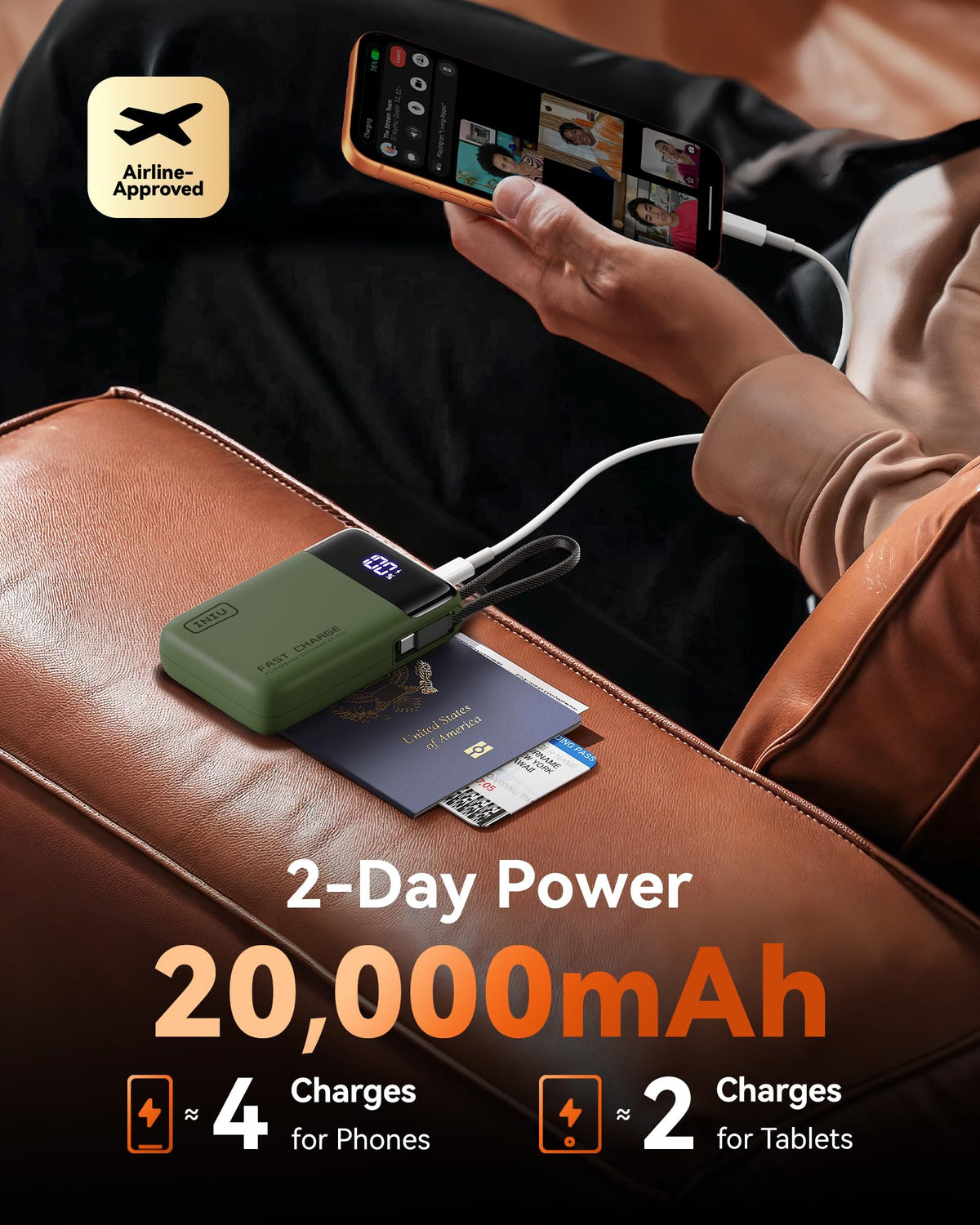 INIU Portable Charger, Smaller 45W Fast Charging Power Bank, 10000mAh Black
