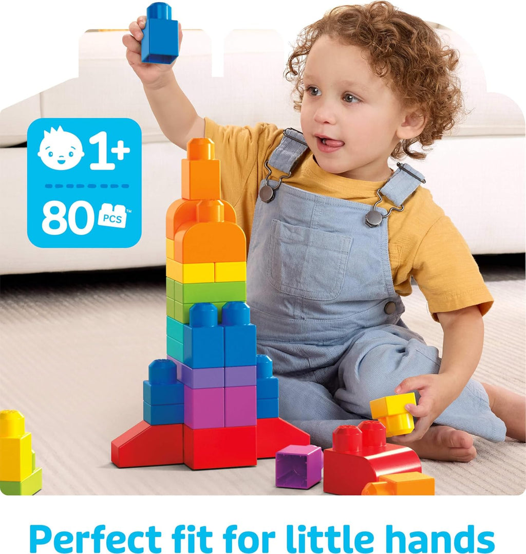 MEGA BLOKS First Builders Big Building Bag Toddler Blocks Toy Blue