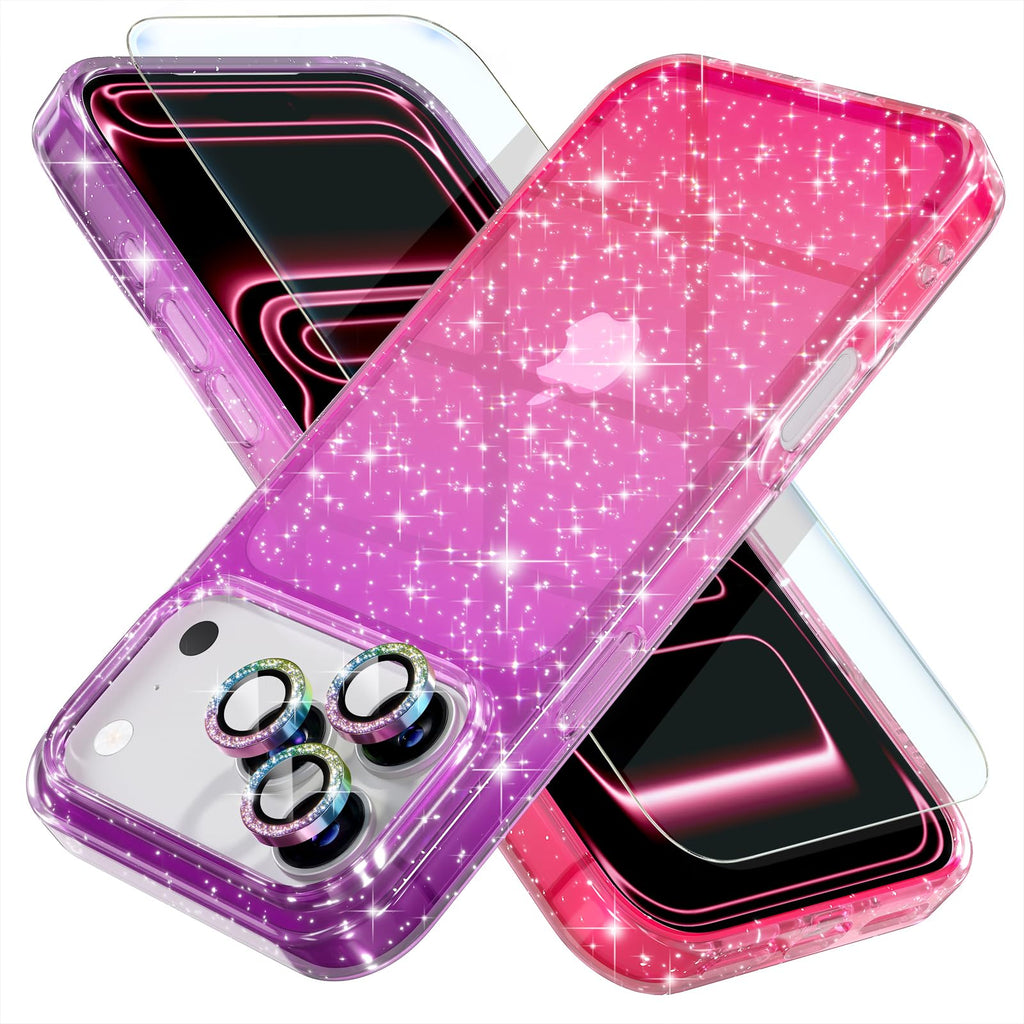 Choiche for iPhone 18 Pro Max Case Clear Women Girly (Glitter Clear)