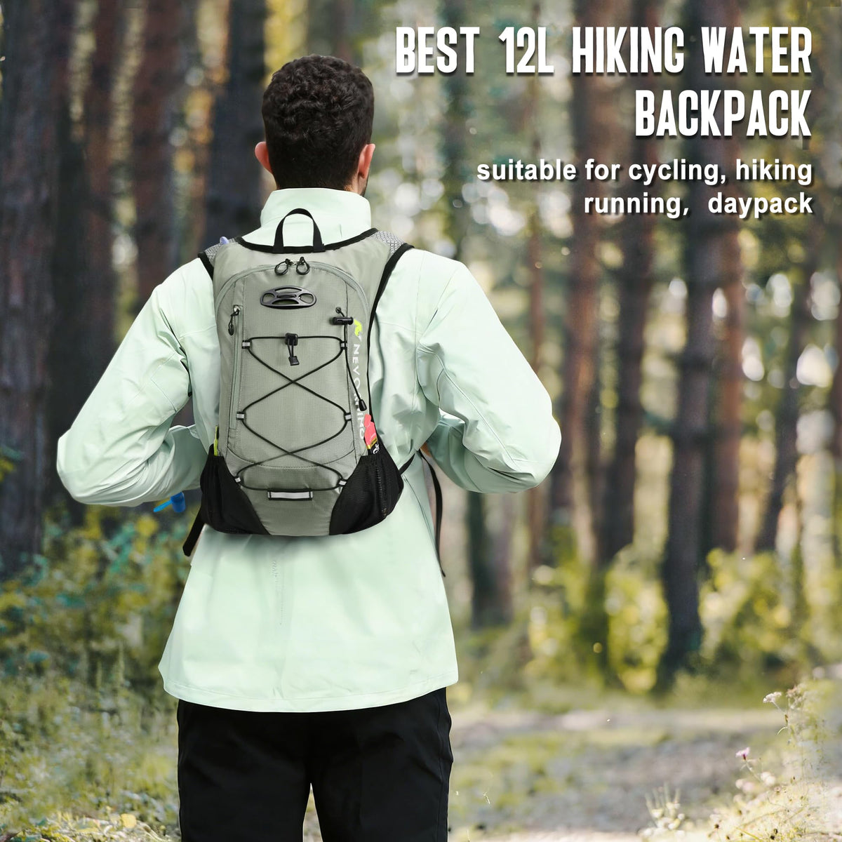 Lightweight Hydration Backpack, Running Backpack with 2L Water Bladder