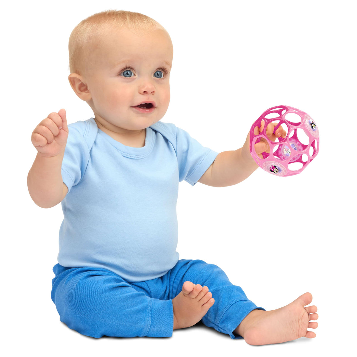 Bright Starts Oball Easy Grasp Classic Ball BPA-Free Infant Toy in Red, Yellow, Green, Blue, Age Newborn and up, 4 Inches