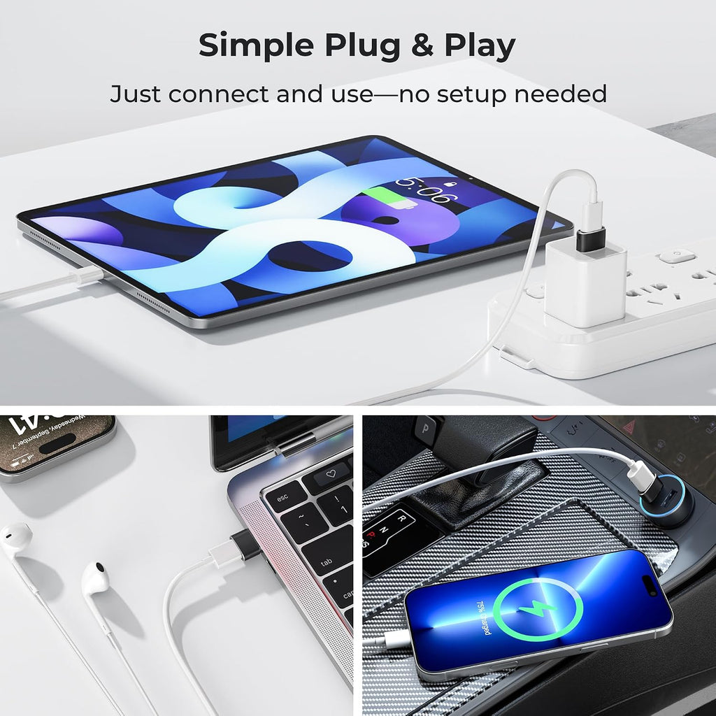 Basesailor USB C Female to USBA Male Adapter,Type C Charger Cable Connector