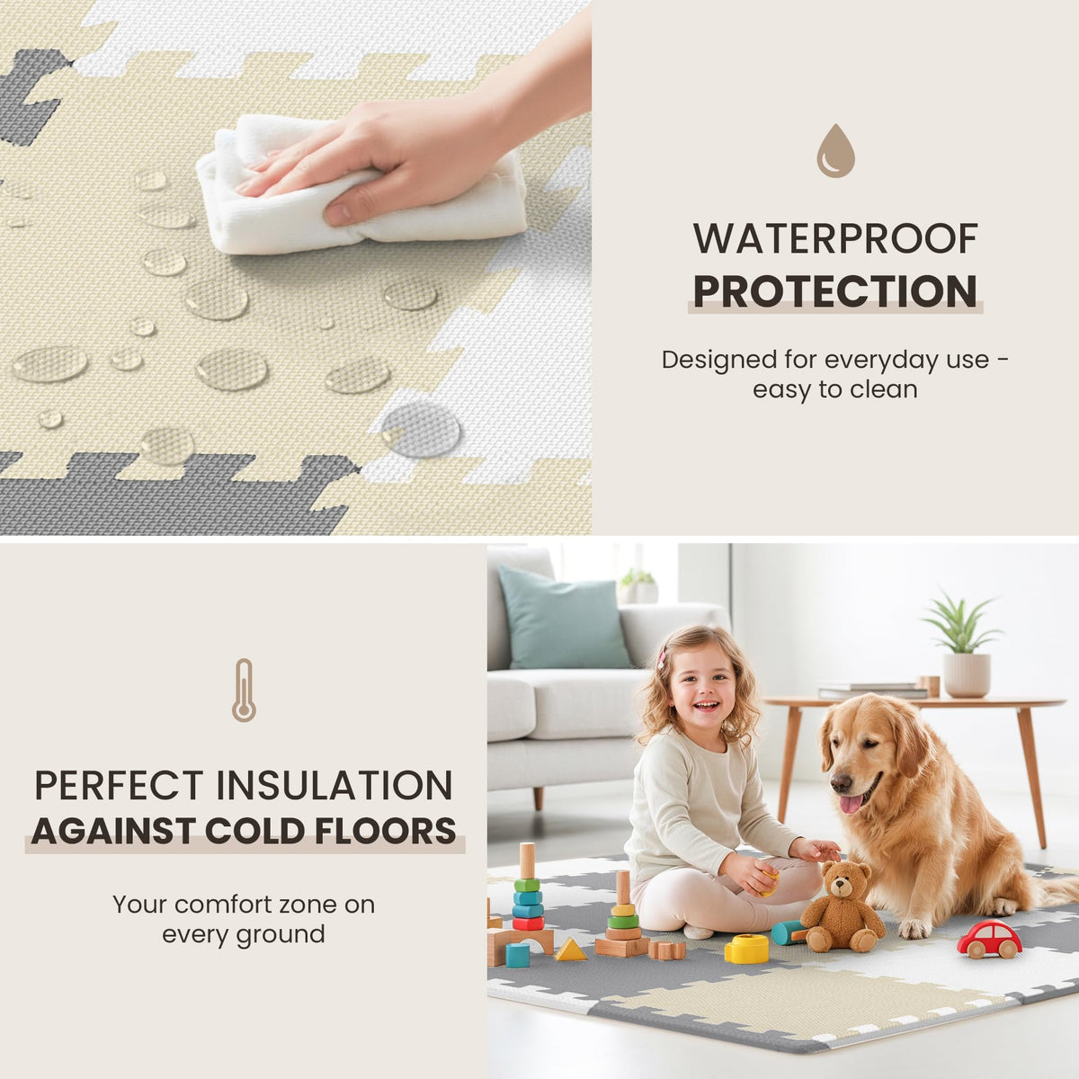 bemaxx Gym Mats Set - EVA Interlocking Foam Floor Tiles Workout Mat Puzzle