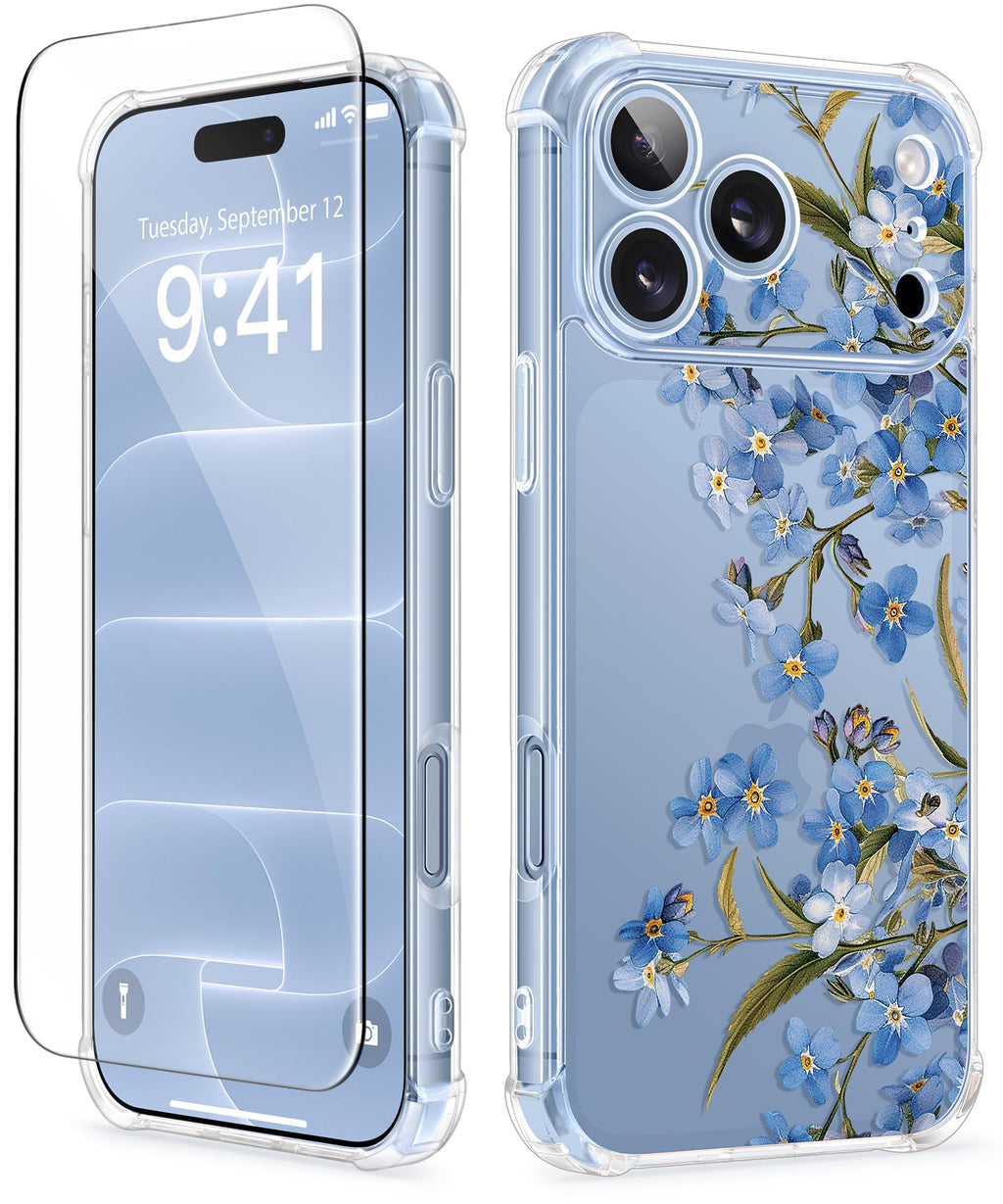 GVIEWIN for iPhone 18 Pro Max Case/17 Pro Max Case Floral Clear Slim Women