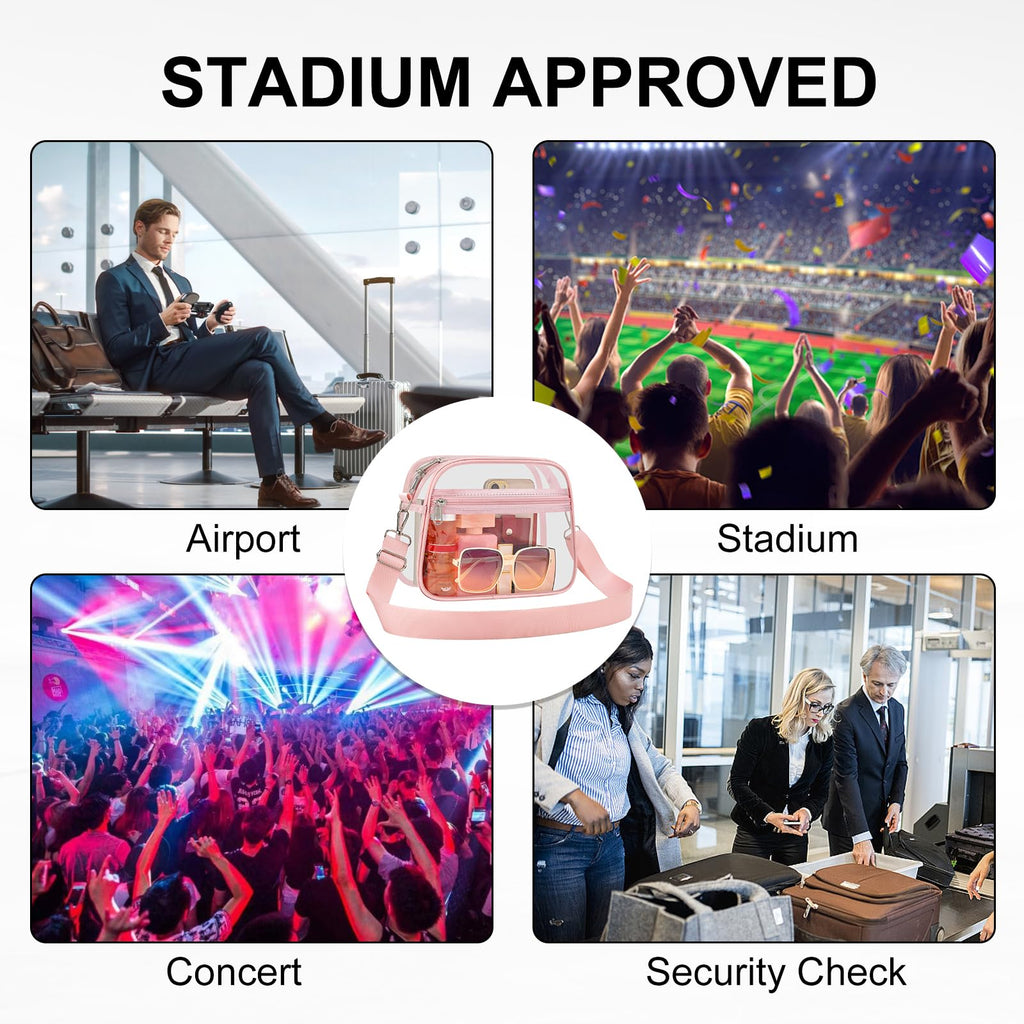 USPECLARE Clear Bag for Stadium Events Clear Sports Fan Handbags Purses