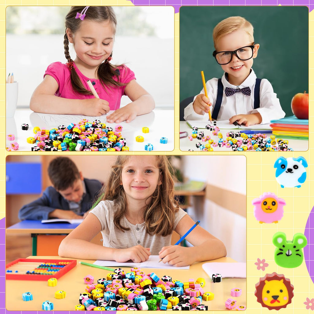 JUNEBRUSHS 150Pcs Fall Mini Erasers, Cute Thanksgiving Erasers Bulk