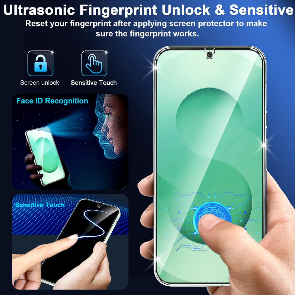 firtstnow 3 Pack for Samsung Galaxy S25 Ultra Screen Protector Tempered Glass + 3 Pack Camera Lens Protector, Military Grade Shatterproof, 9H Hardness, Fingerprint Unlock,Case Friendly 6.9 Inch