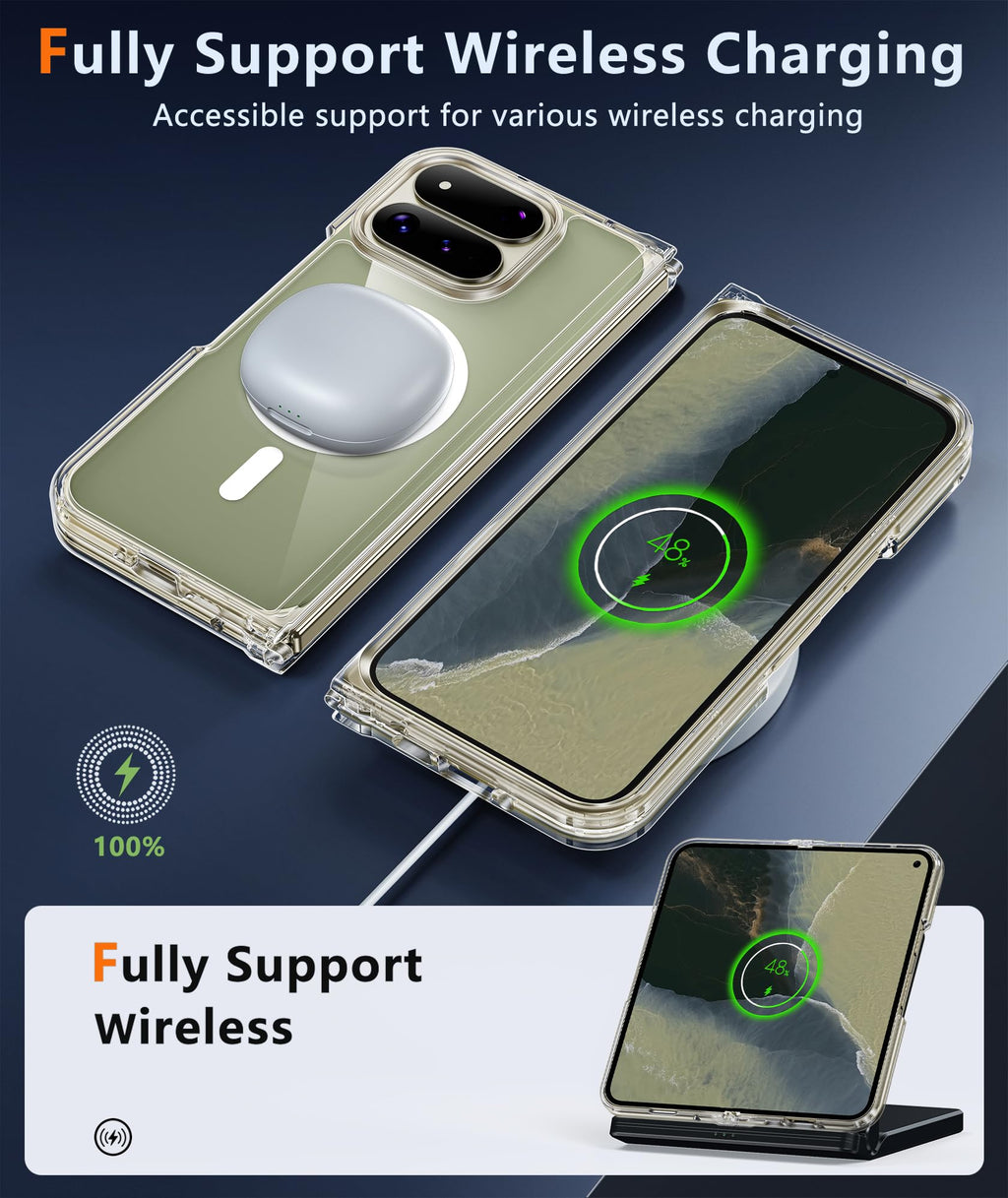 FNTCASE for iPhone 18 Pro Case/17 Pro Case Clear with Screen Protector