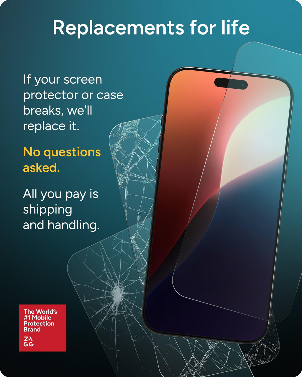ZAGG Glass+ Screen Protector for iPhone 18 Pro Max/iPhone 17 Pro Max