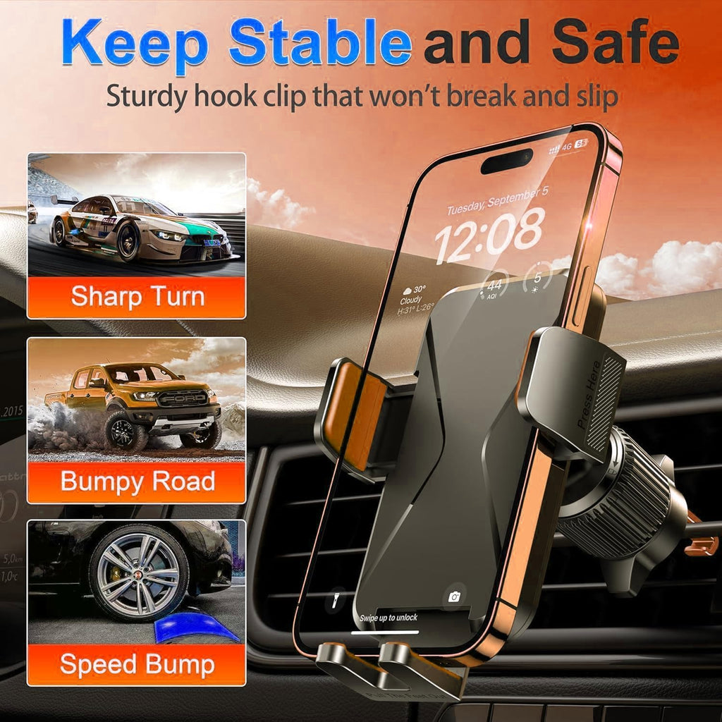 Qifutan Phone Holders for Your Car with Military-Grade Suction Phone Stand for Car [Super Stable] Automobile Car Mount for iPhone Universal Car Dashboard Windshield Mount Fit iPhone Smartphones