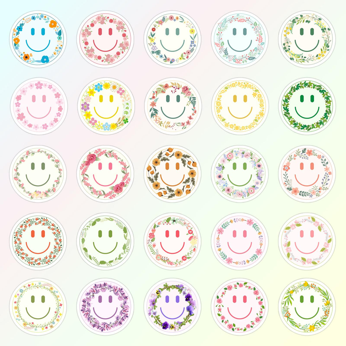 100PCS Smile Neon Stickers