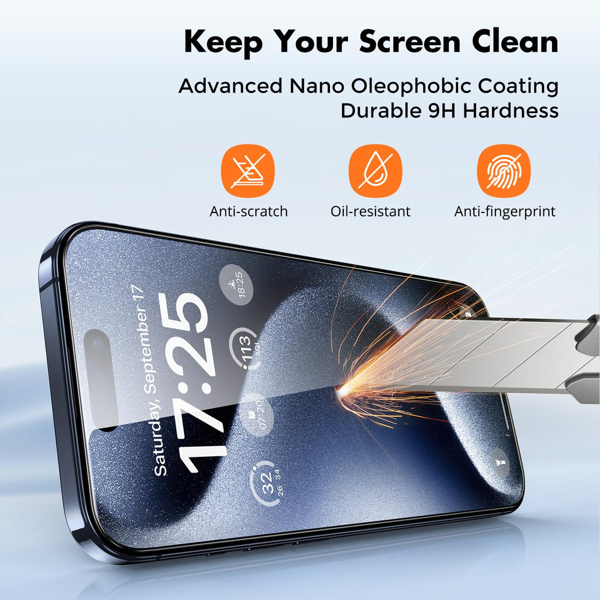 UNBREAKcable 2-Pack Screen Protector for iPhone 17 Pro Tempered Glass