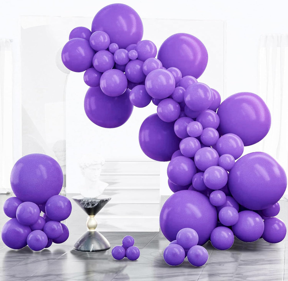 PartyWoo Purple Balloons 100pcs Different Sizes of 18 12 10 5 Inch