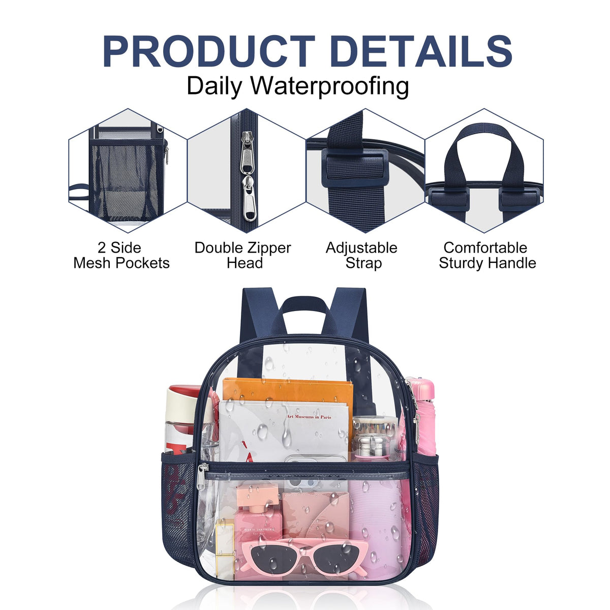 Oraben Clear Backpack for Stadium Events Sports Fan Backpack Stadium Bag