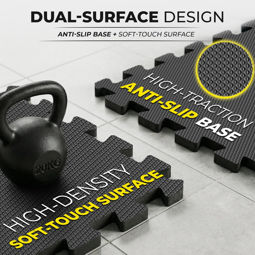 bemaxx Gym Mats Set - EVA Interlocking Foam Floor Tiles Workout Mat Puzzle