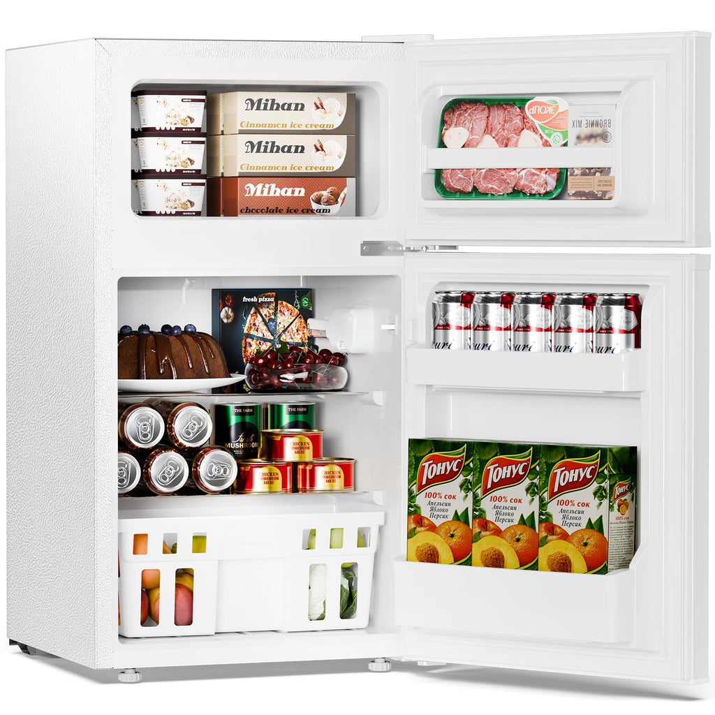 Kismile 1.1 Cu.ft Upright Mini Freezer for Dorms Apartment, Stainless Steel