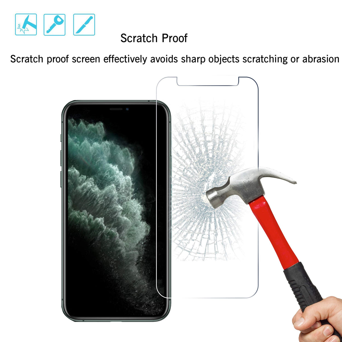 Ailun Screen Protector + Camera Lens Protector for iPhone 16, 3+3 Pack