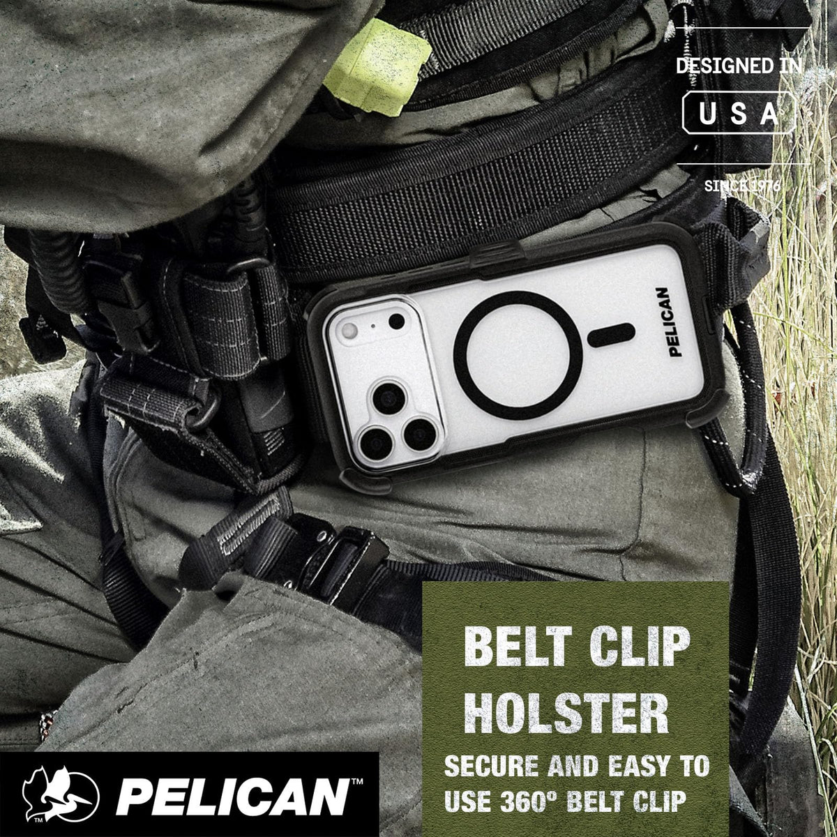 Pelican iPhone 17 Pro Case - MagSafe Phone Case -Ranger Frosted Clear/Black