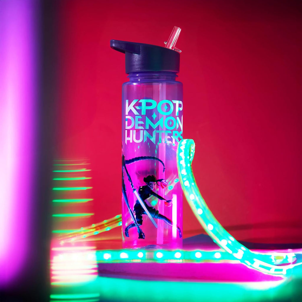 KPop Demon Hunters Get Trend 25oz Water Bottle with Straw for Kids, Purple