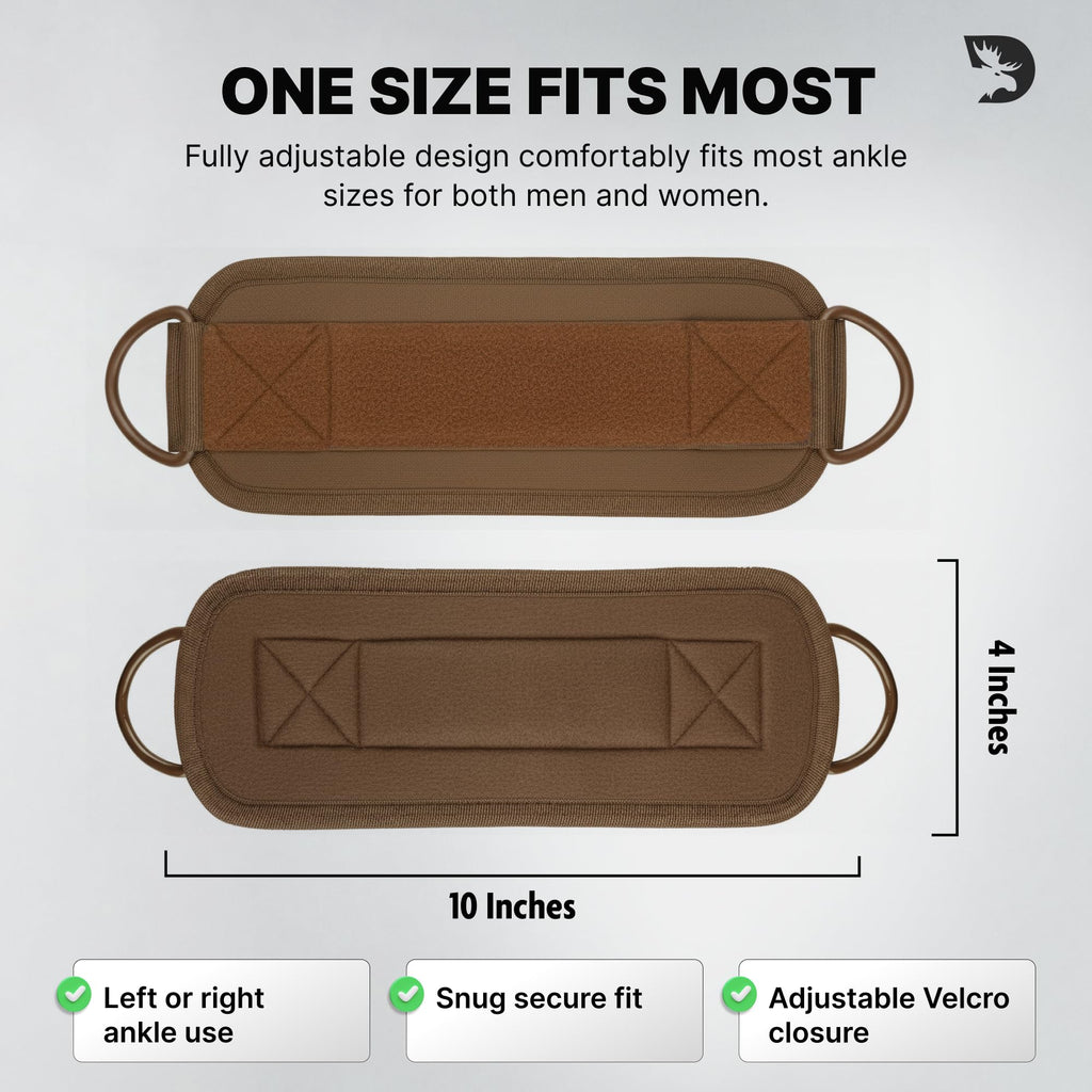 DMoose Ankle Strap for Cable Machine - One Size Fit with Premium Padding, Workout Kickback Ankle Cuffs, Ankle Bands for Working Out, Booty Workouts, Leg Extension, Hip Abductors & Lower Body Exercises