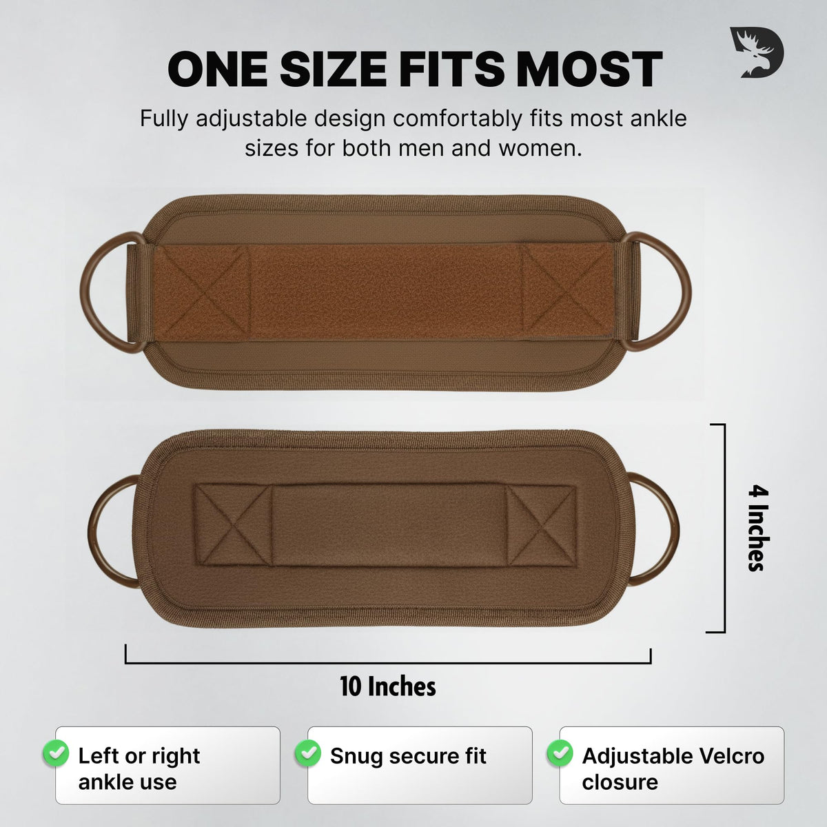 DMoose Ankle Strap for Cable Machine - One Size Fit with Premium Padding, Workout Kickback Ankle Cuffs, Ankle Bands for Working Out, Booty Workouts, Leg Extension, Hip Abductors & Lower Body Exercises
