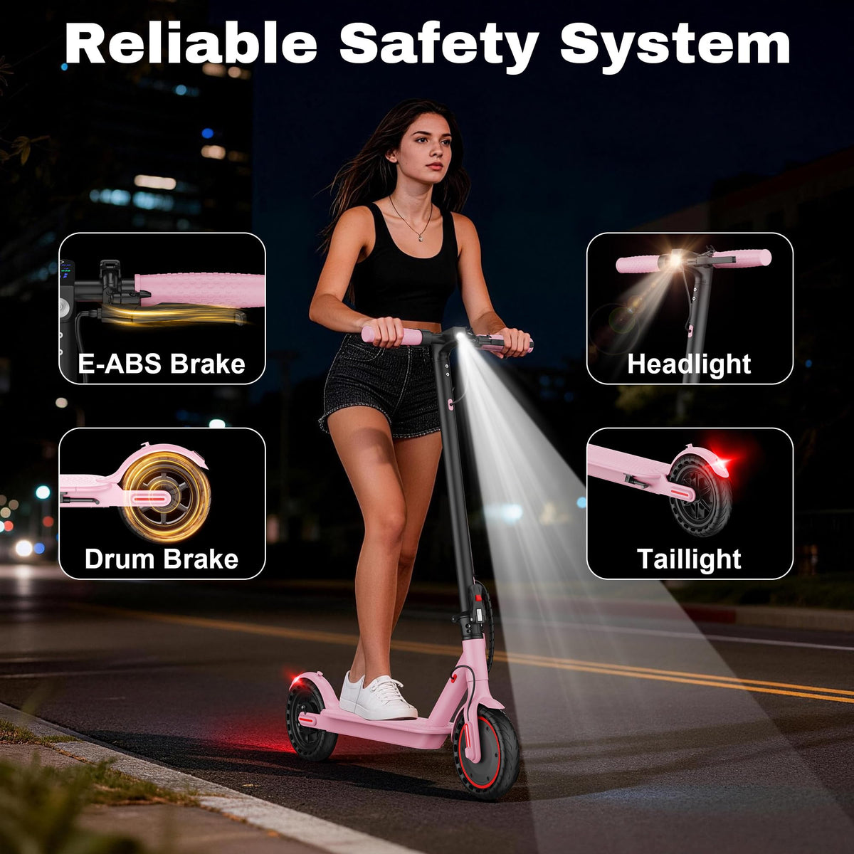 VOLPAM Electric Scooter, 350W/500W Motor, 21/28/40 Miles Long Range