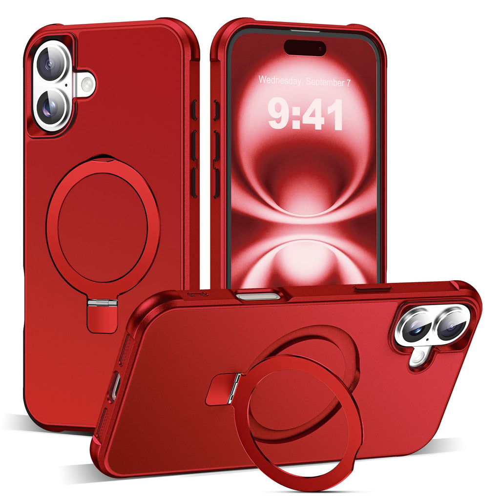 SKYLMW Compatible with iPhone 17 Case with Stand,Rose Gold