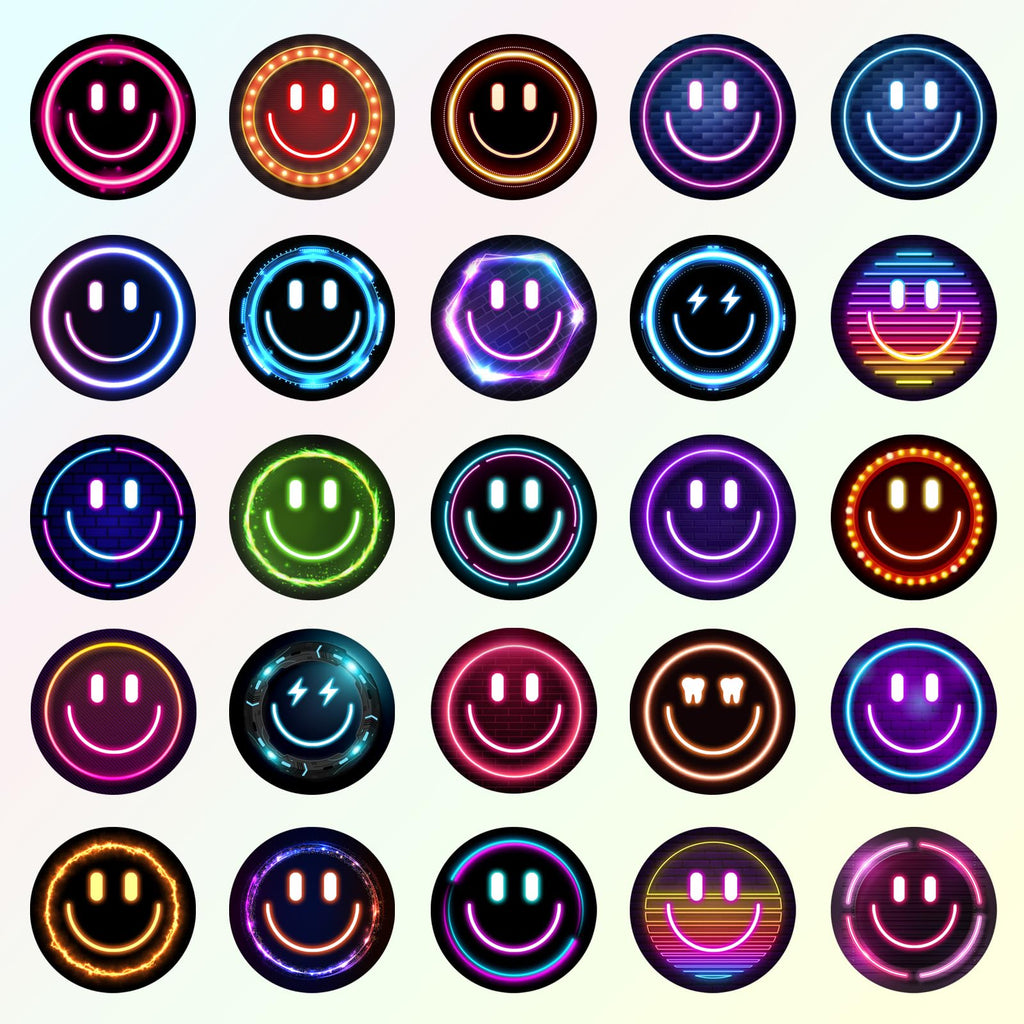 100PCS Smile Neon Stickers