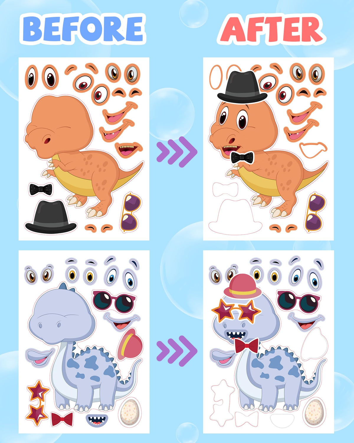 24 Pcs Make Your Own Axolotl Sticker, Party Favors Face Stickers for Kids
