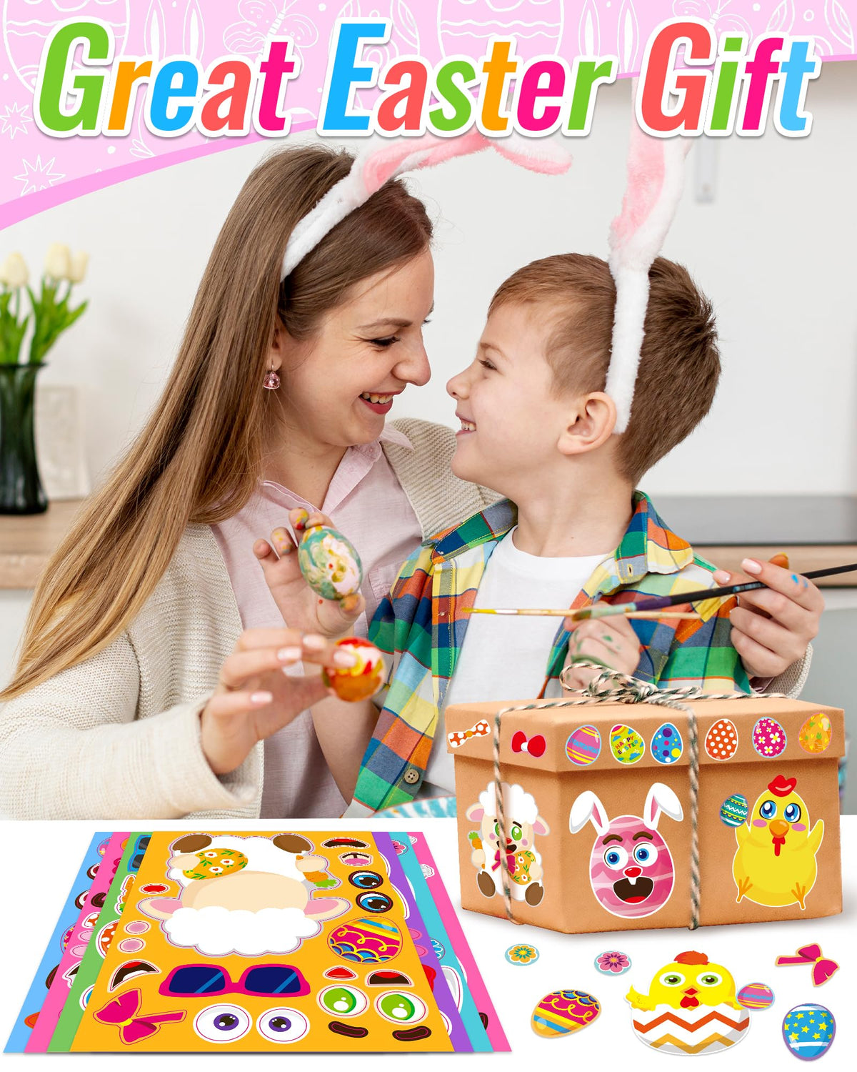 24 Pcs Make Your Own Axolotl Sticker, Party Favors Face Stickers for Kids