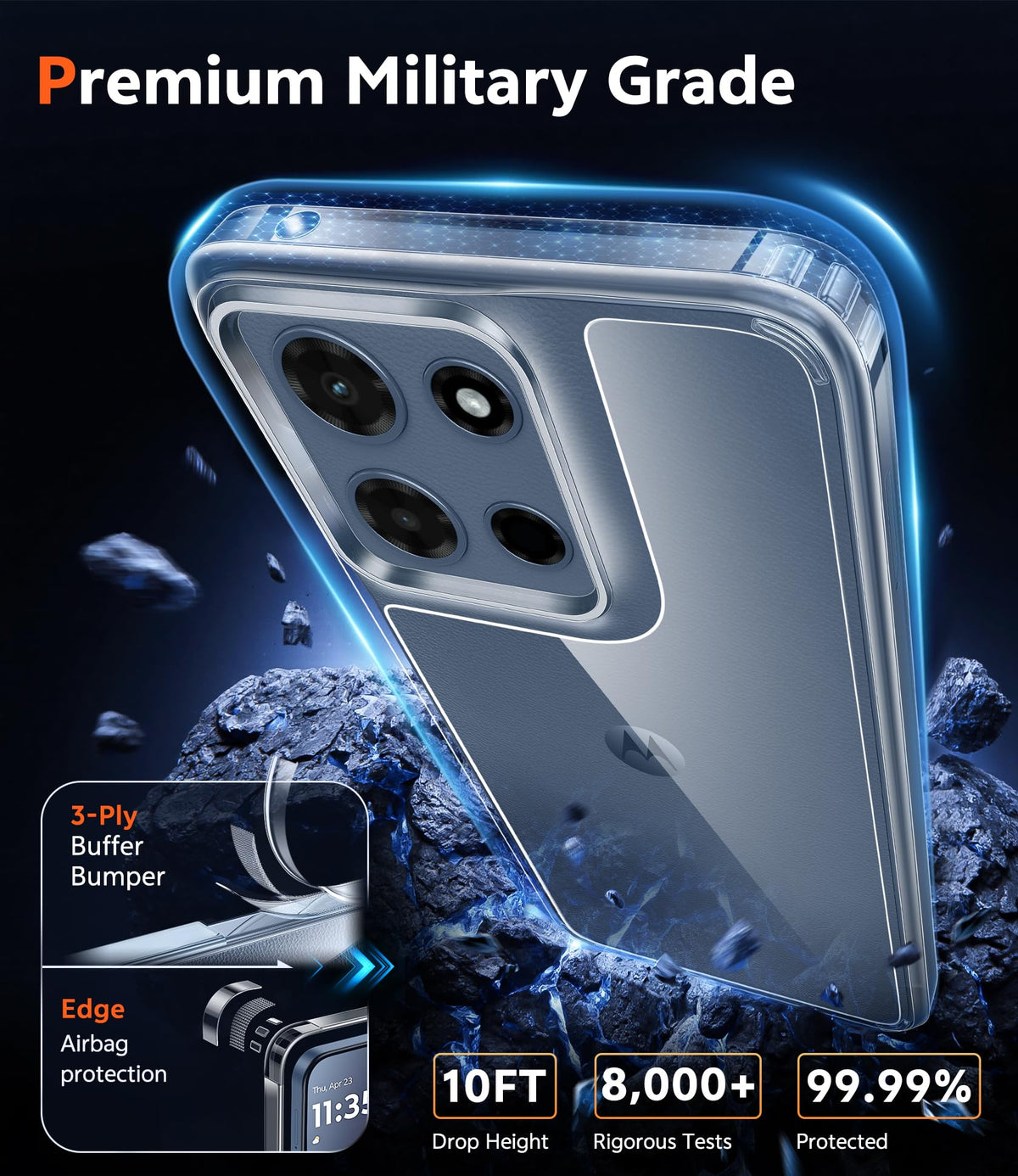 FNTCASE for Moto G-Power-5G-2026/2025 Clear Case with Screen Protector