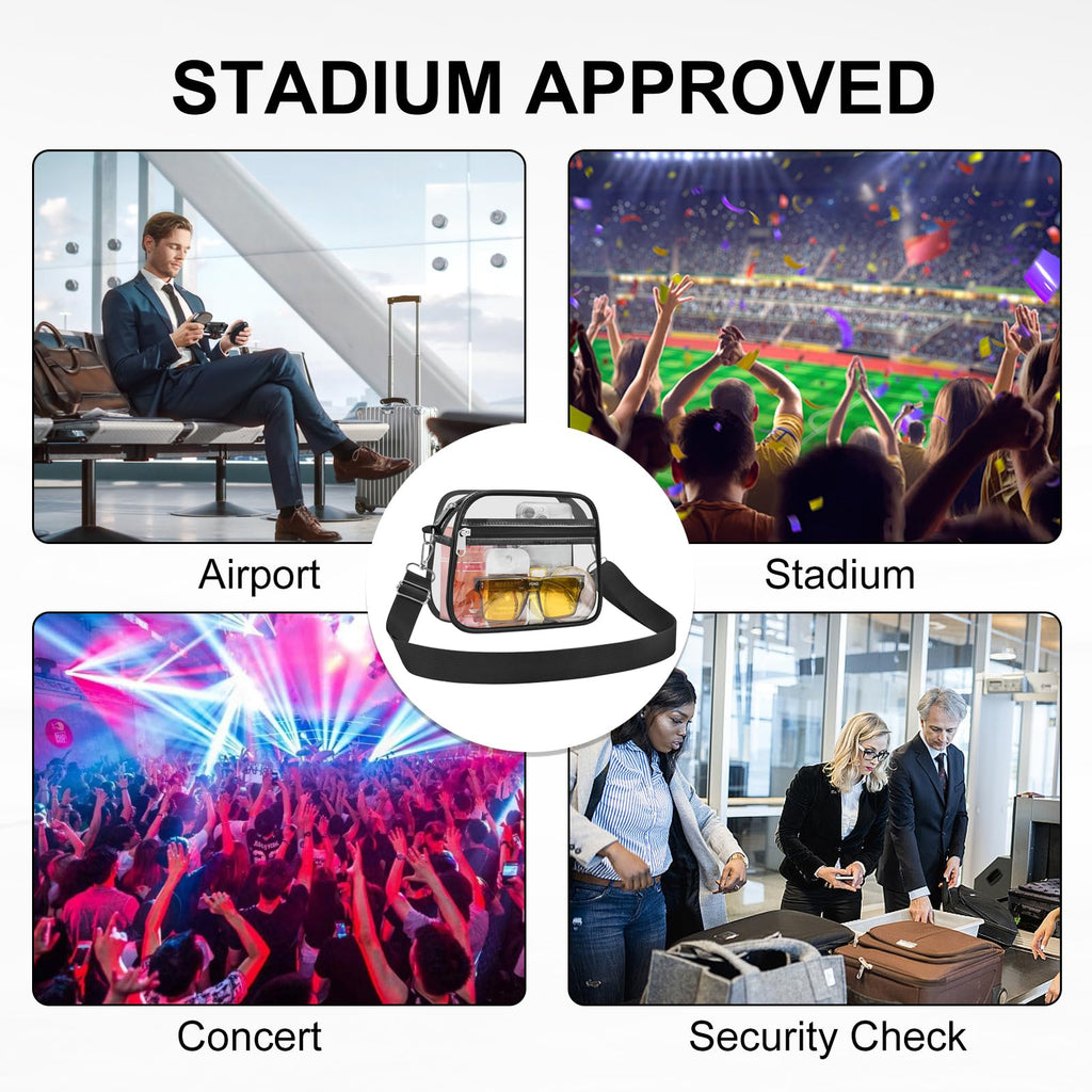 USPECLARE Clear Bag for Stadium Events Clear Sports Fan Handbags Purses