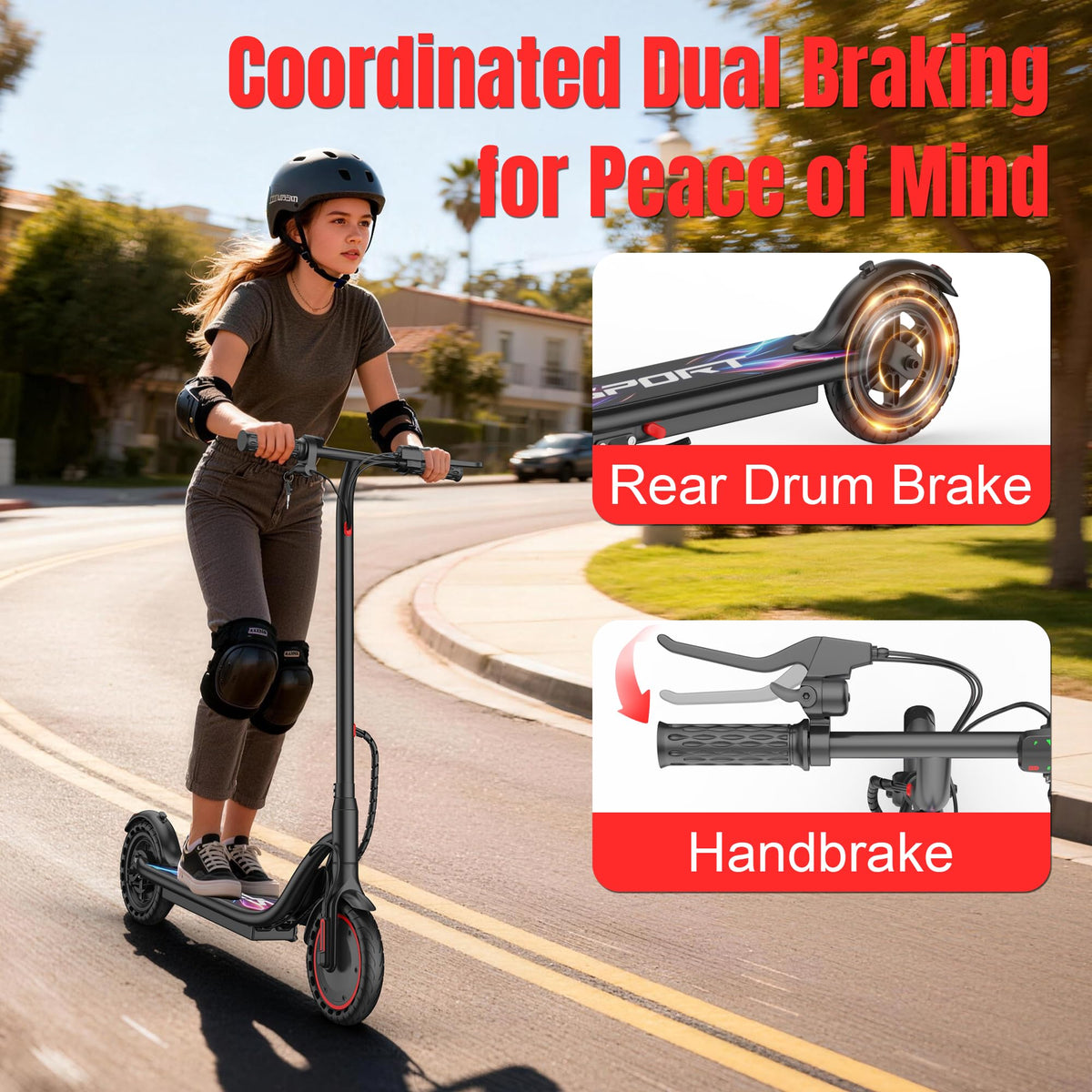 VOLPAM Electric Scooter, 350W/500W Motor, 21/28/40 Miles Long Range