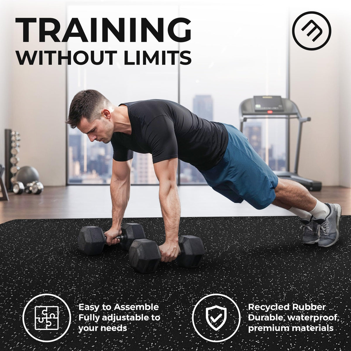bemaxx Gym Mats Set - EVA Interlocking Foam Floor Tiles Workout Mat Puzzle