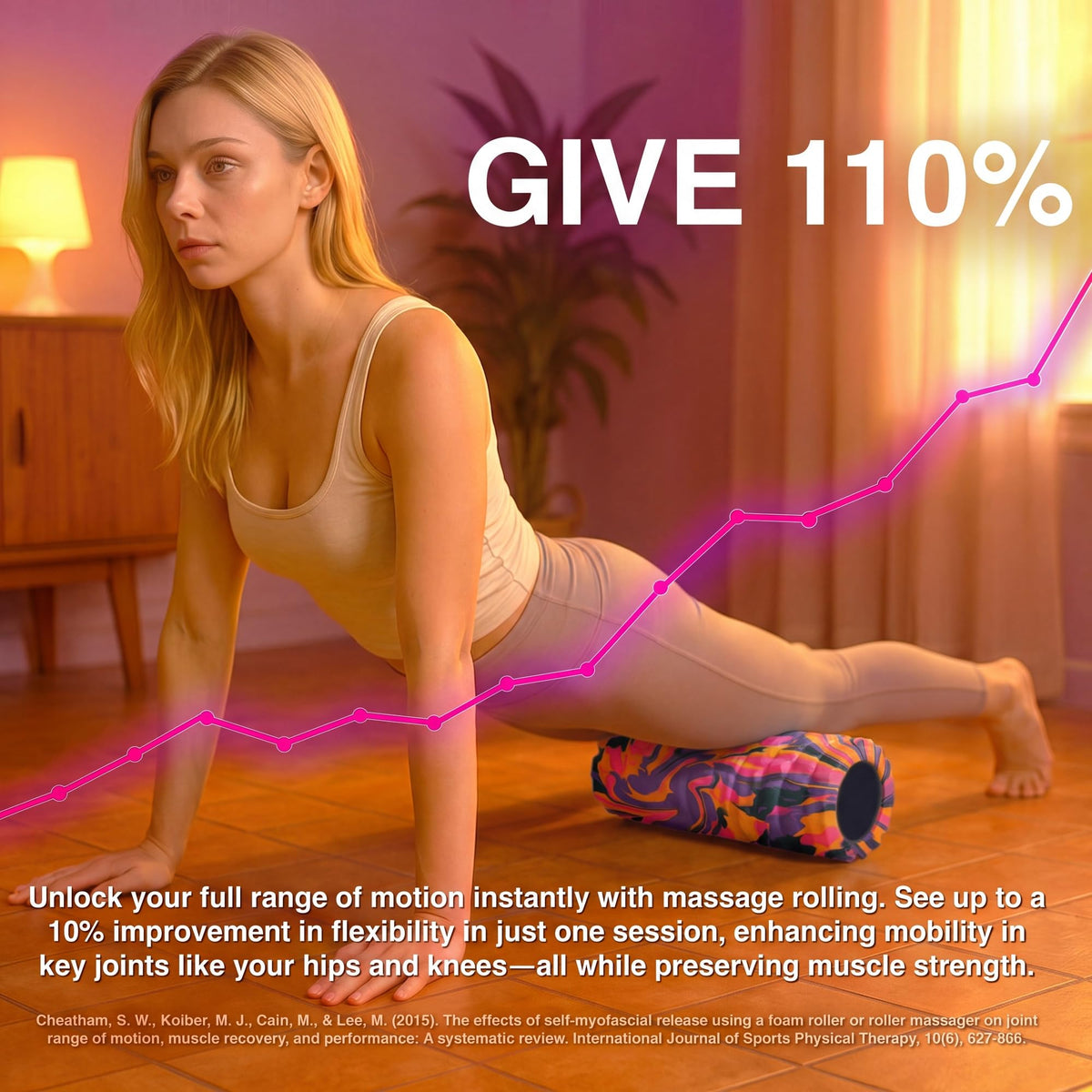 321 STRONG Patented 3-Zone Massage Roller, Medium Density for Exercise