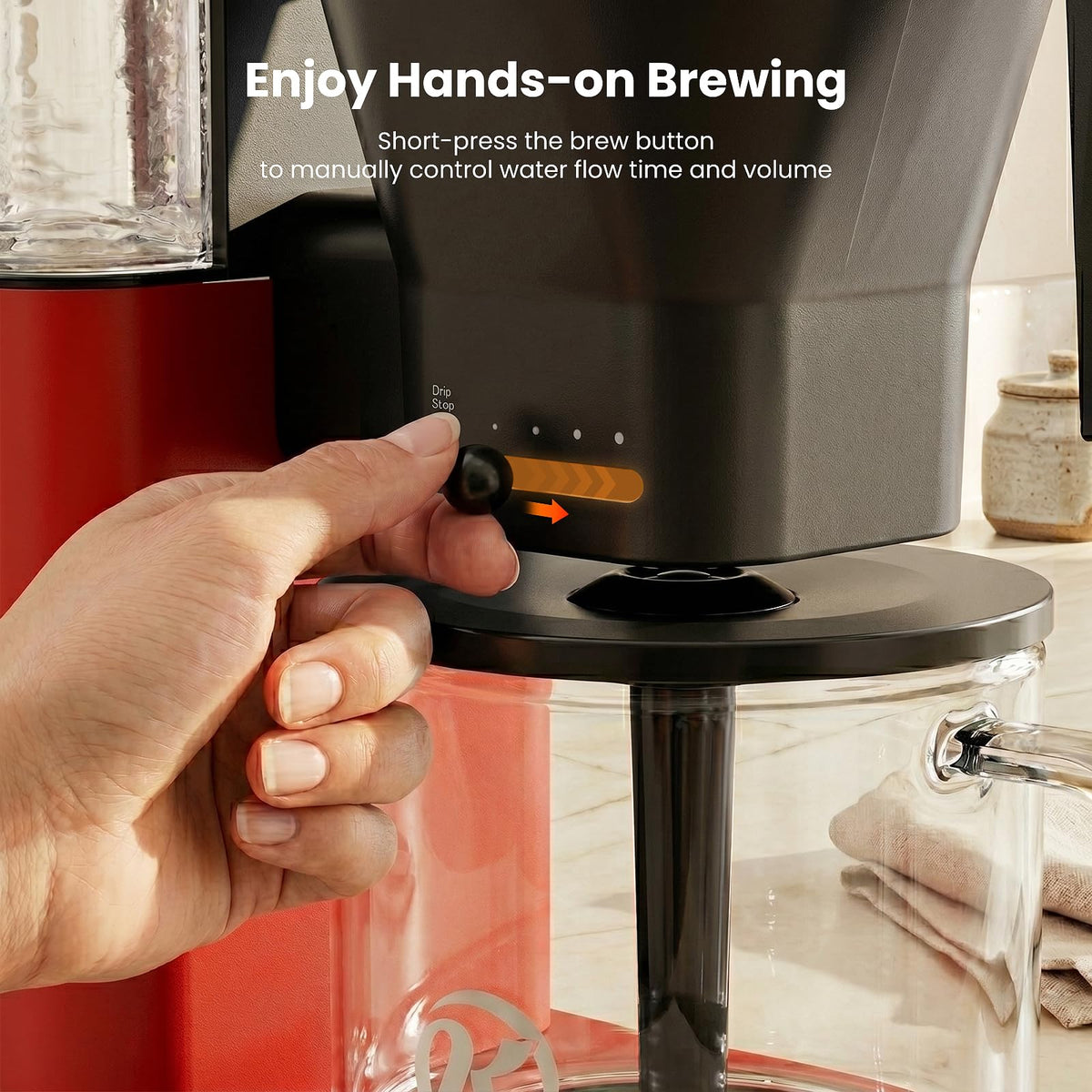 Kismile SCA Certified 8-Cup Coffee Maker, 6-Min Quick Brew, Hot & Cold Brew Coffee Machine, Adjustable Flow Control, Magnetic Anti-Drip, Keep Warm, DIY Manual Mode, Dishwasher Safe, Olive Green