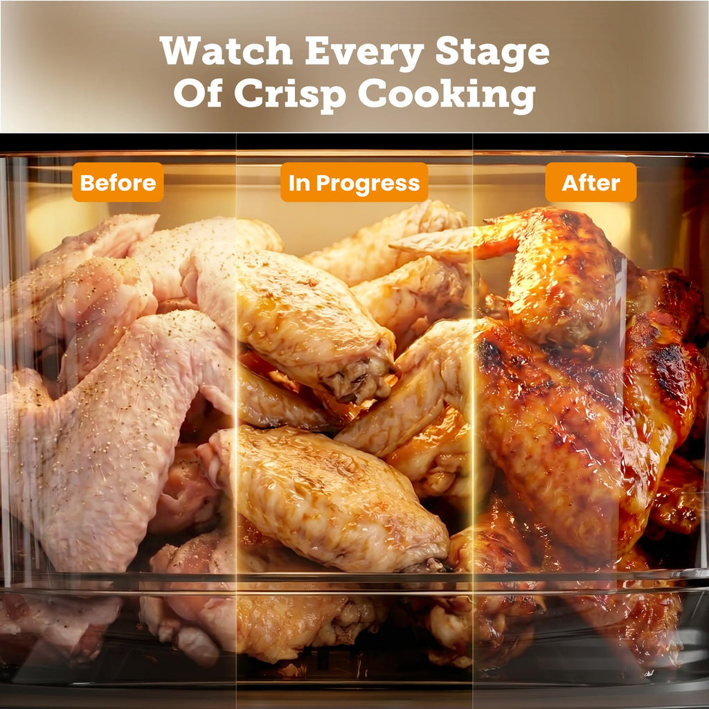 Kismile 5QT Glass Air Fryer, Non Toxic AirFryer with Digital Touch Control