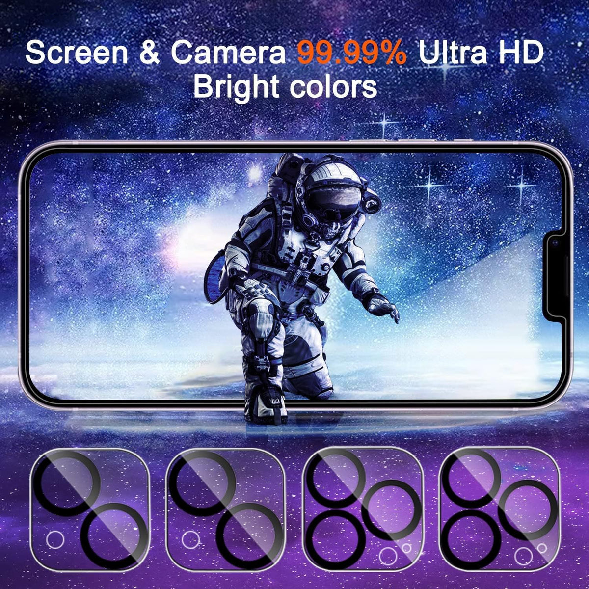 Ferilinso Camera Lens Protector for iPhone 14/15/14 Plus/15 Plus/13/13 Mini