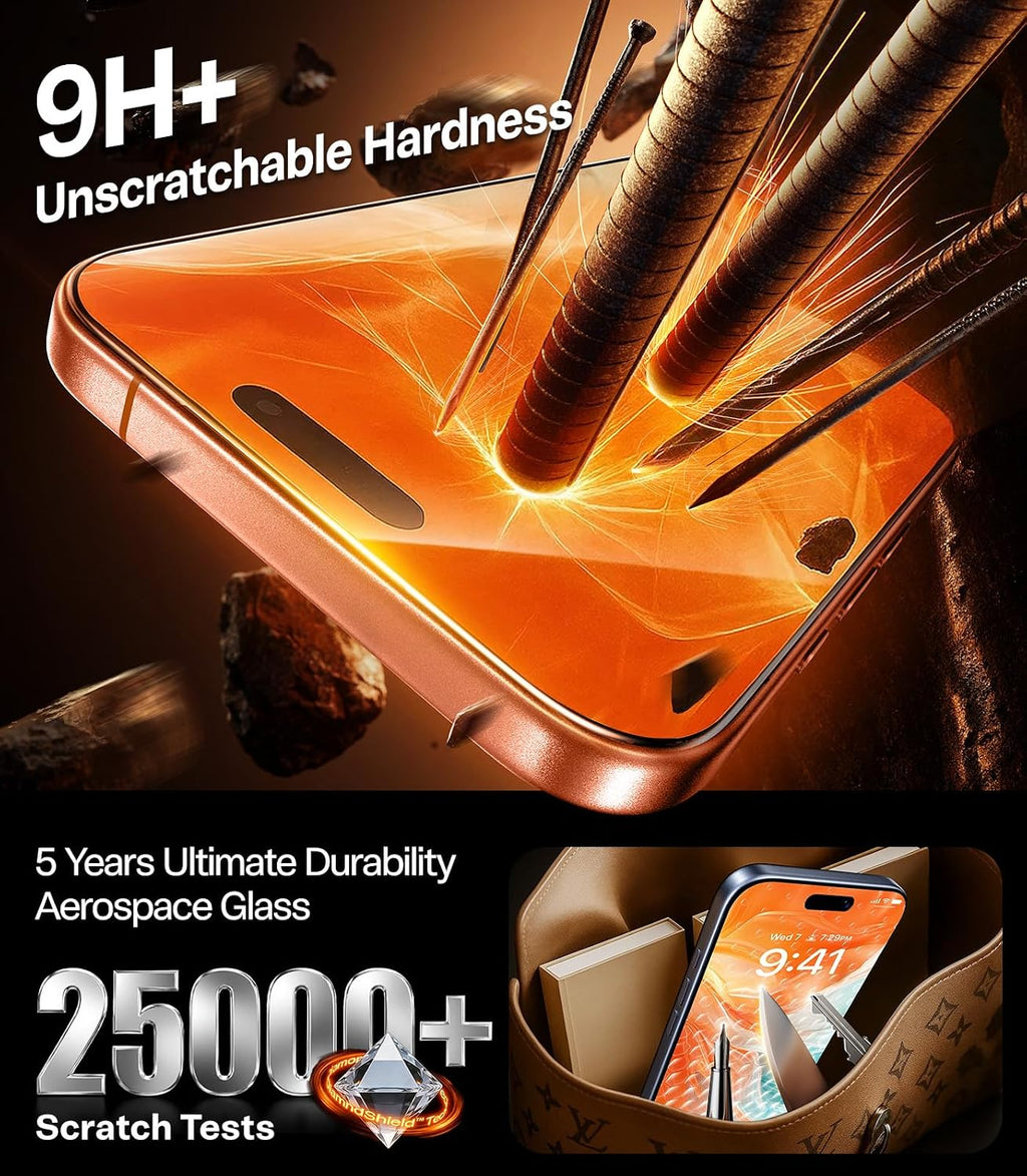 TORRAS 2-Pack for iPhone Air Screen Protector [12Ft Military-Grade Shatterproof] [9H+ Aerospace Tempered Glass] Anti-Scratch Full Coverage Fit