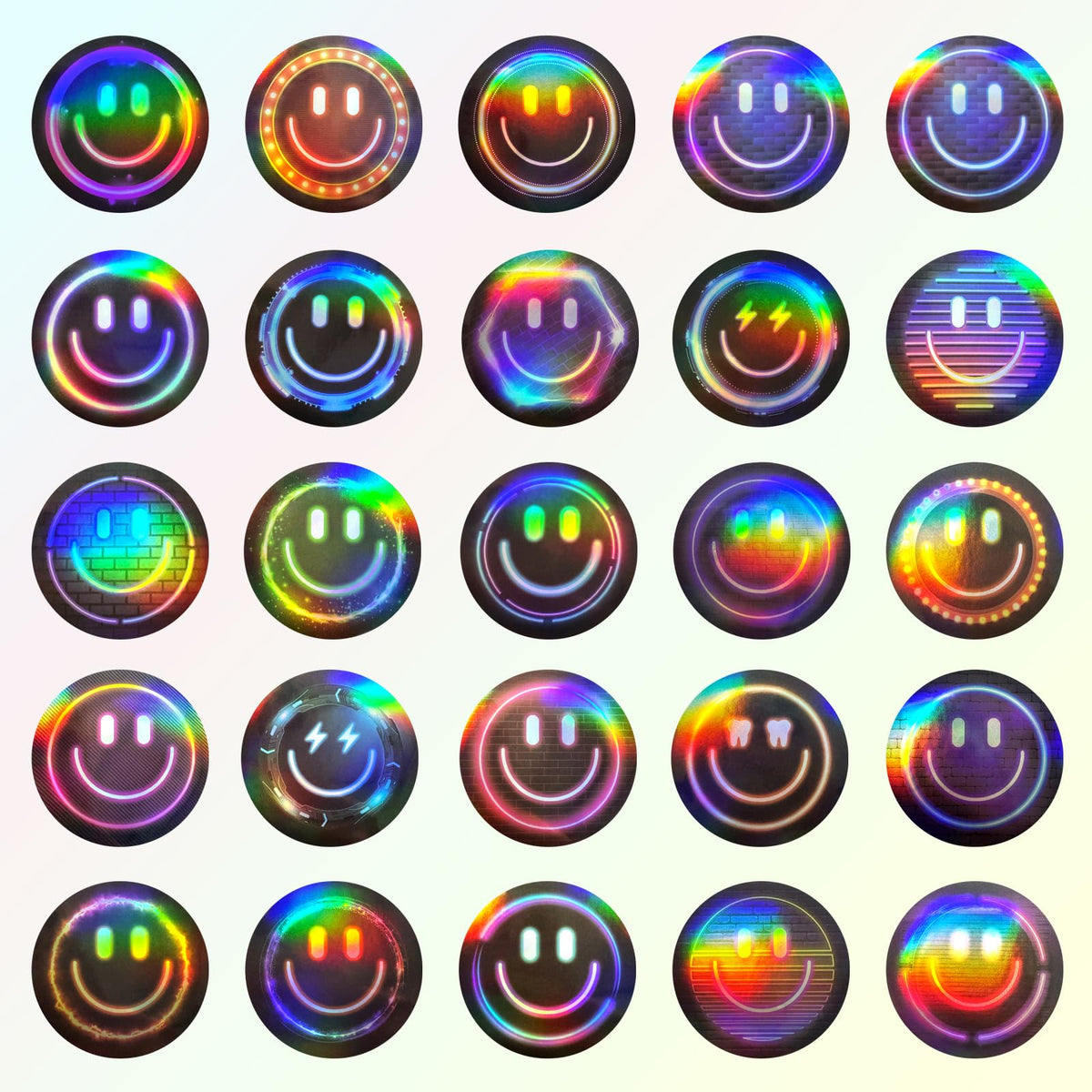 100PCS Smile Neon Stickers