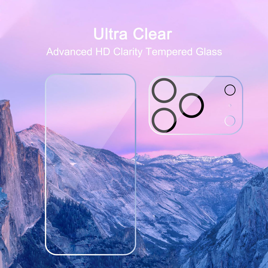Ailun Screen Protector + Camera Lens Protector for iPhone 16, 3+3 Pack